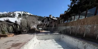 Empty swimming pool with no water undergoing remodelling and renovations - Precision Pools